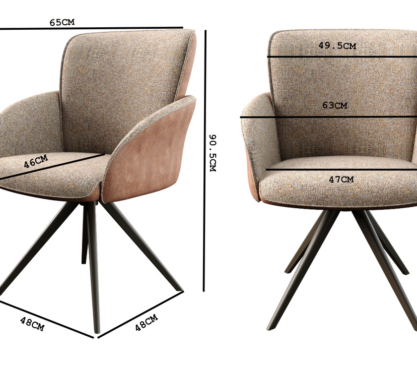 Rosso 360° Auto-Return Swivel Dining Chair