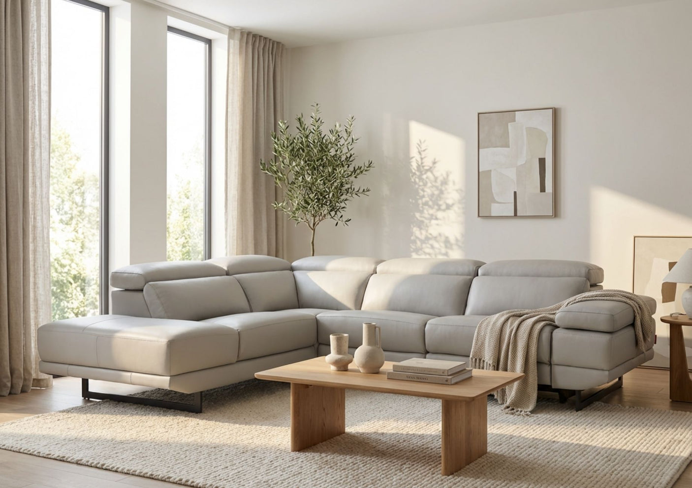 Tessa Corner Chaise Power Recliner with Power Headrest