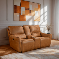 Angled view of the Valencia 2 Seater Power Recliner Sofa in a room