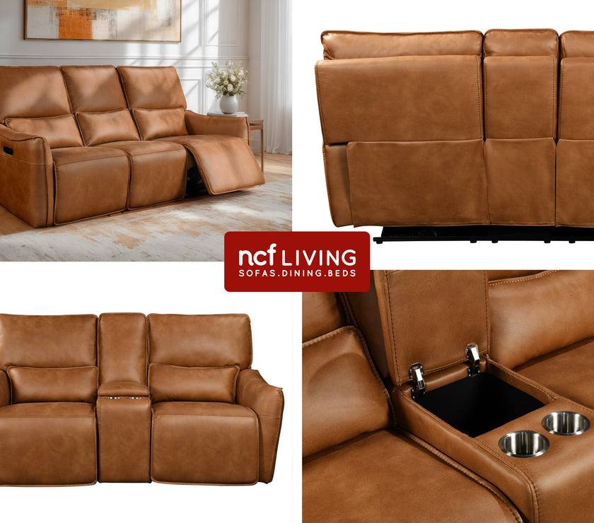 Collage of the Valencia 3 Seater Power Recliner Sofa