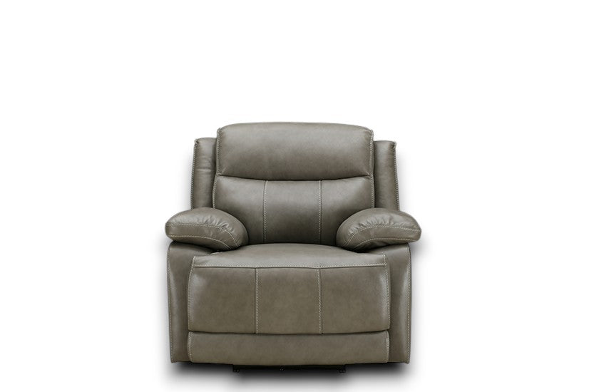 Montana Luxury Armchair with Power Recliner & Adjustable Headrest (Light Grey)