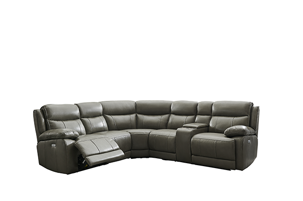 Montana Leather Corner Sofa with 2 Power Recliners and Power Headrest
