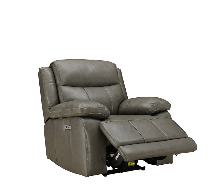 Montana Luxury Armchair with Power Recliner & Adjustable Headrest (Light Grey)