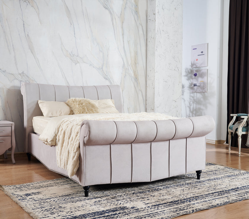 Angled view of the Athena Ottoman Bed Frame