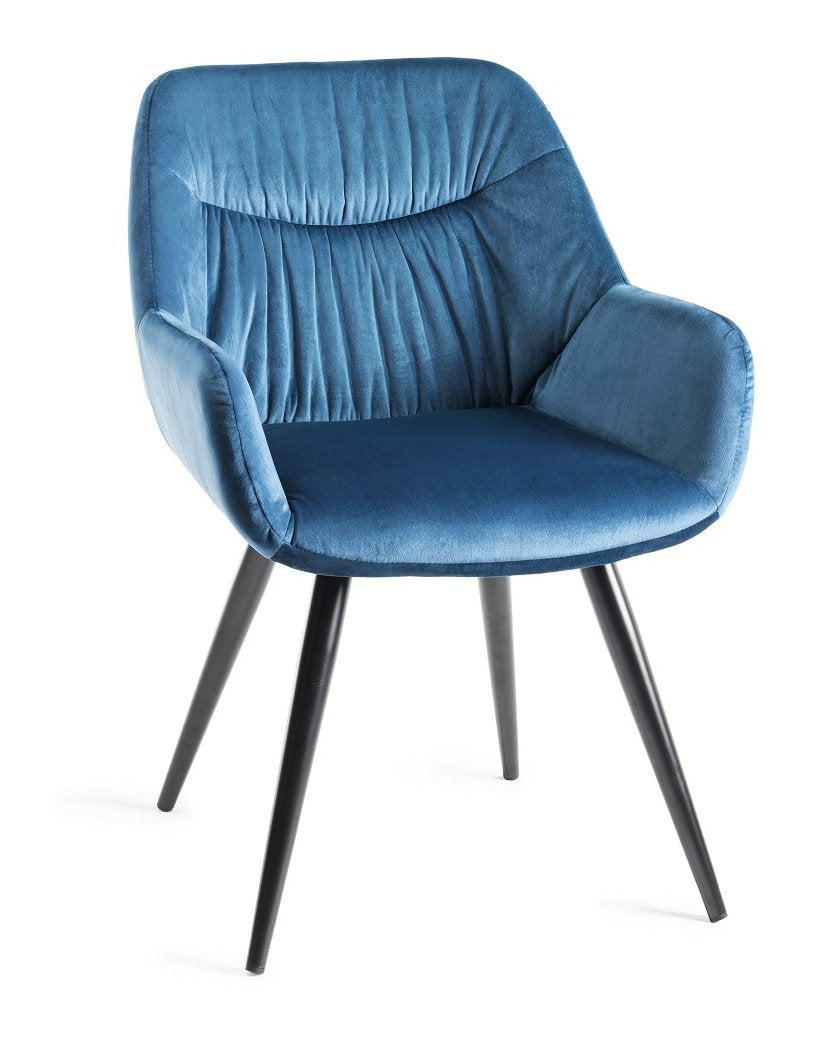 Sierra Velvet Dining Chair - Petrol Blue (Pair)