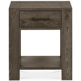 Turner Dark Oak Lamp Table with Drawer