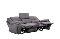 Angled view of the Brentor 3 Seater Recliner Sofa in a reclined position against a white background