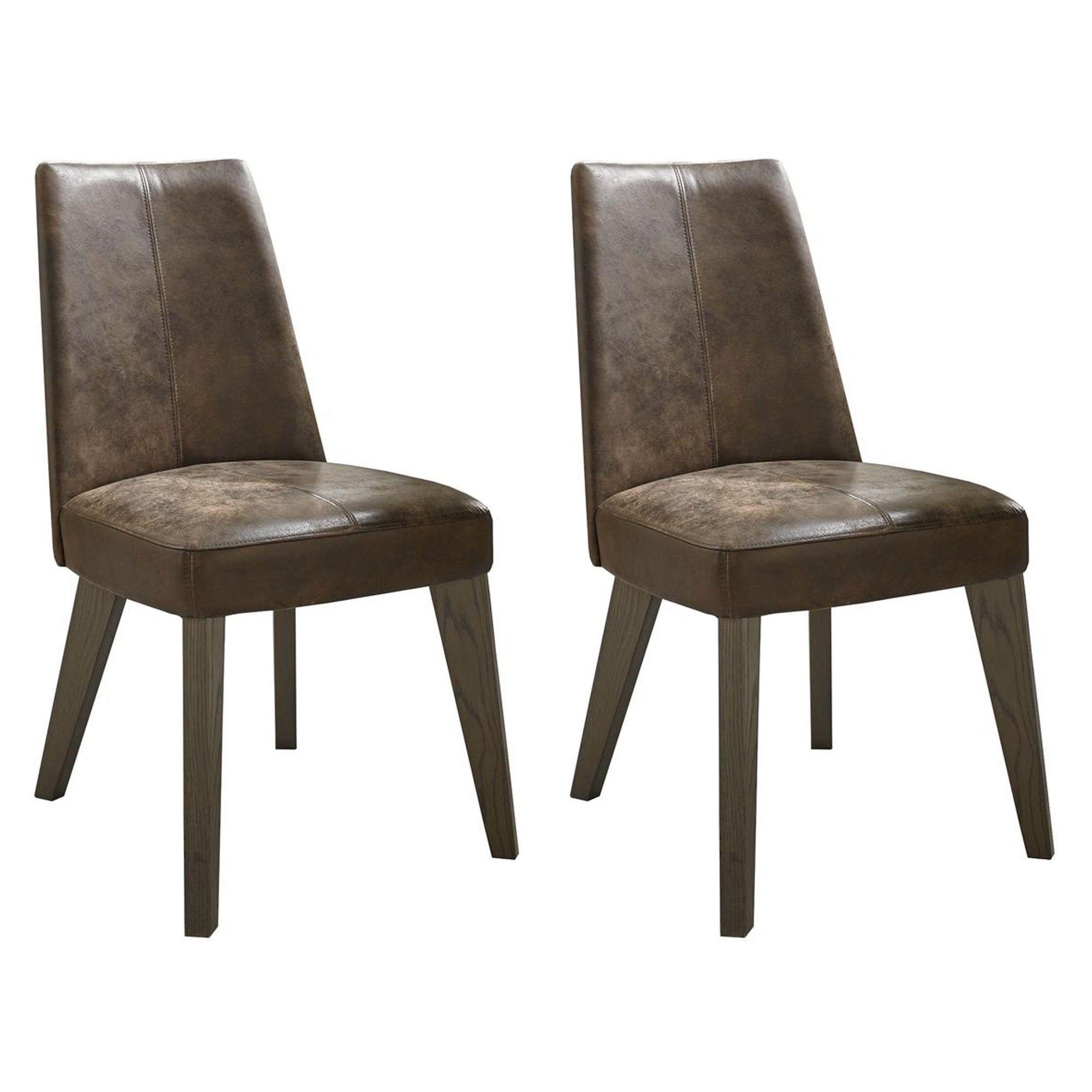 Camborne Distressed Real Leather Dining Chairs (Pair)