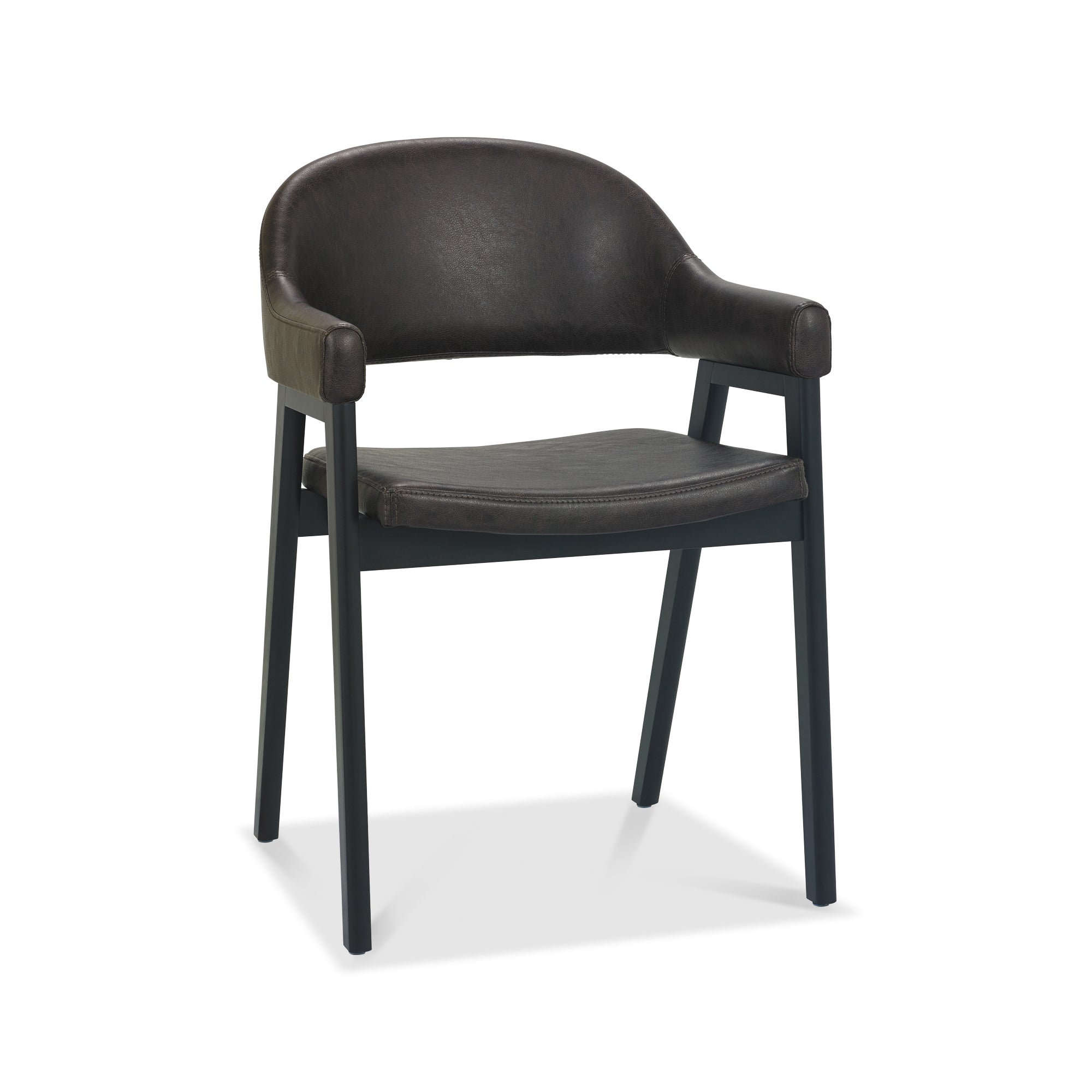 Candice Upholstered Dining Chair with Arms - Old West Vintage Bonded Leather