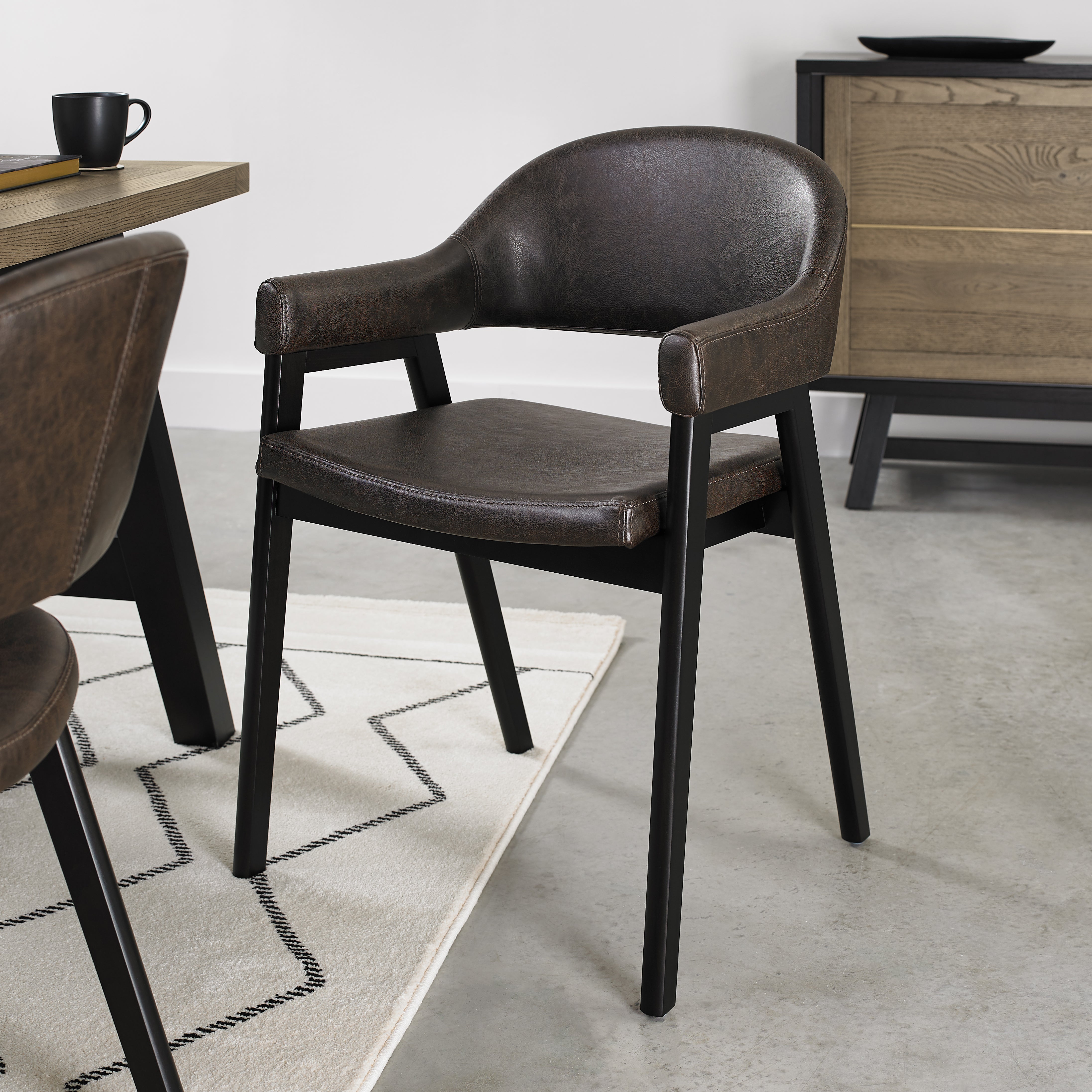 Leather side clearance chairs with arms