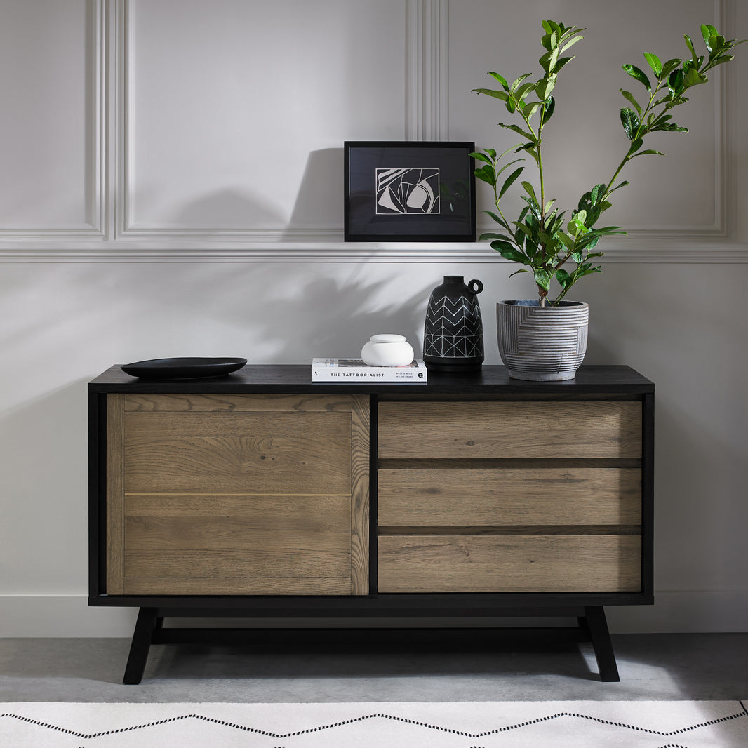 Front view of the Candice Oak Sideboard