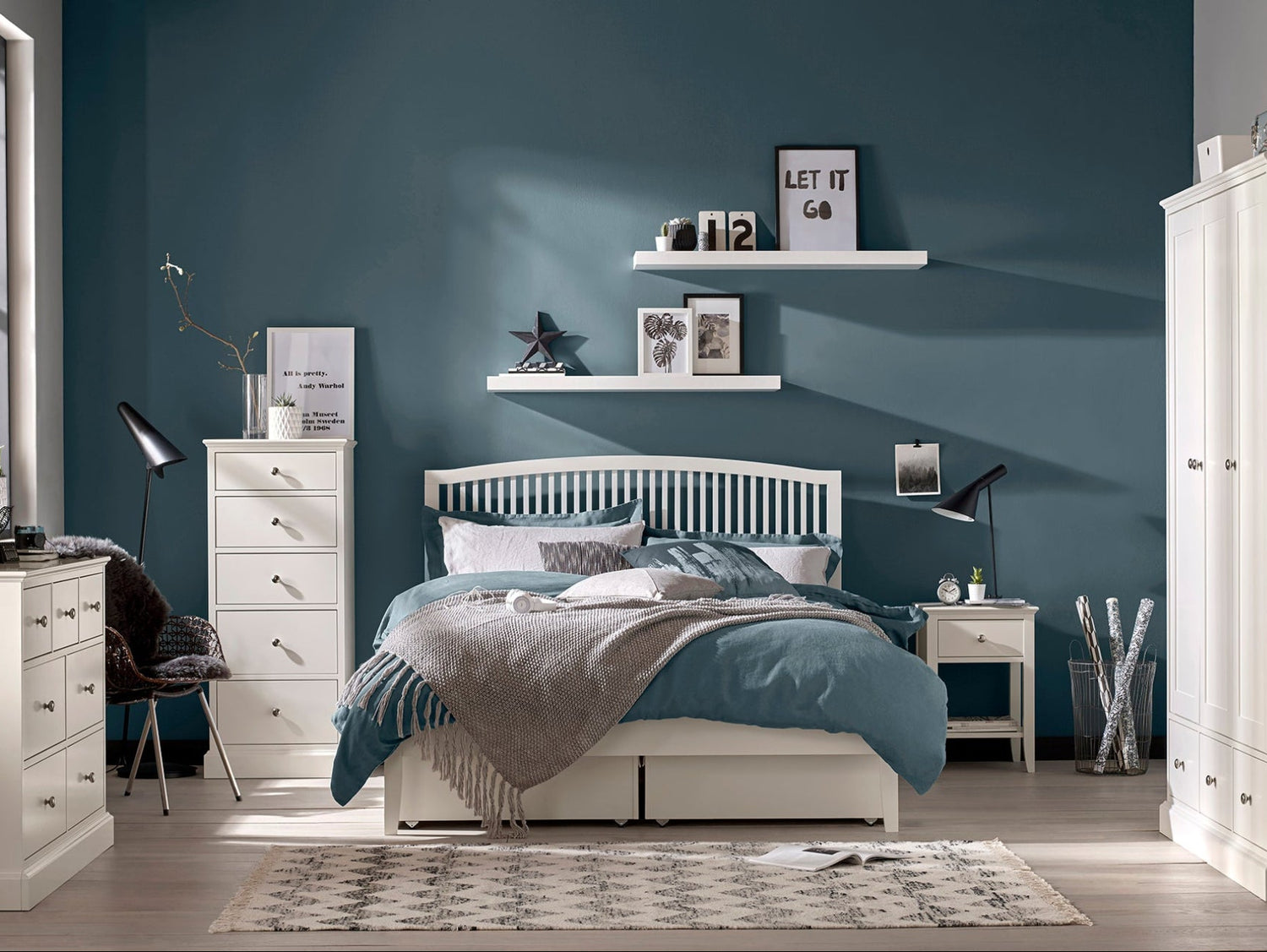 Front view of the Ashbourne Bed Frame in a room