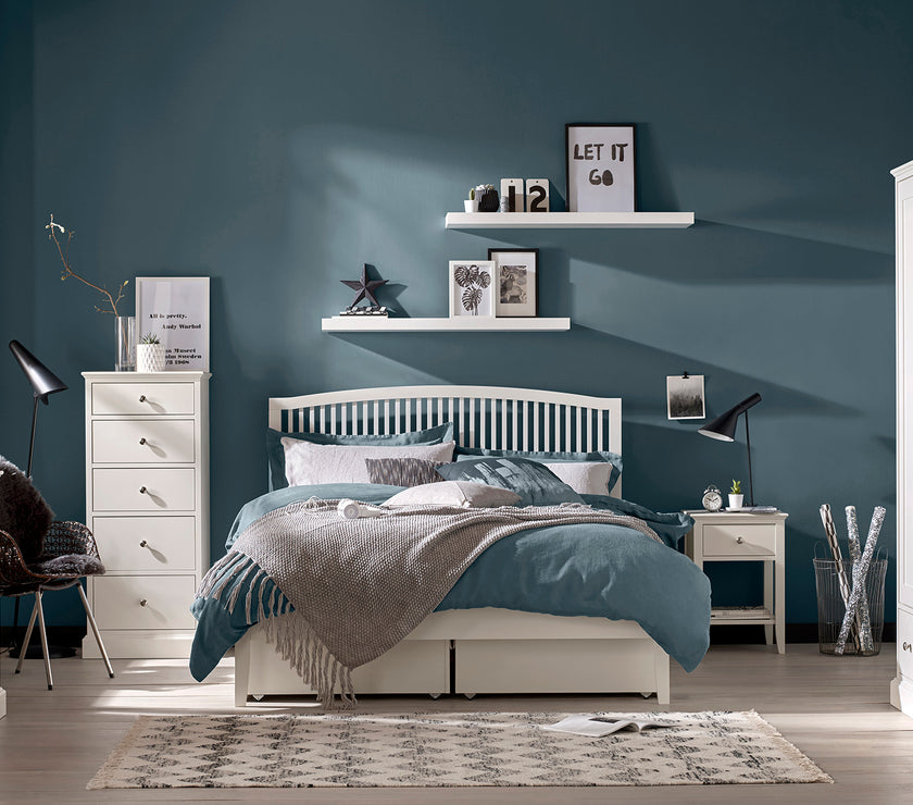 Front view of the Ashbourne Bed Frame in a room