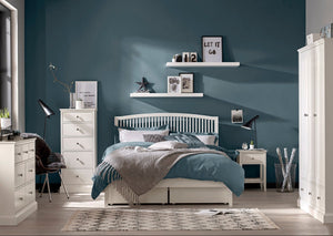 Front view of the Ashbourne Bed Frame in a room