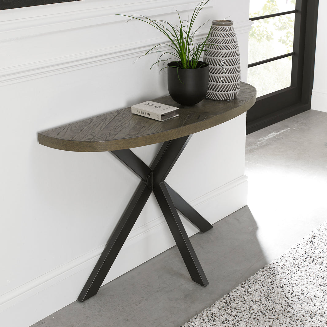 Elliot Fumed Oak Console Table