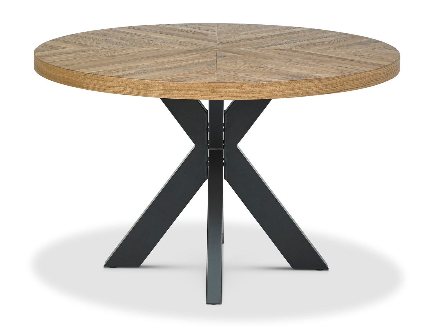 Front image of the Elliot Rustic Oak Round Dining Table