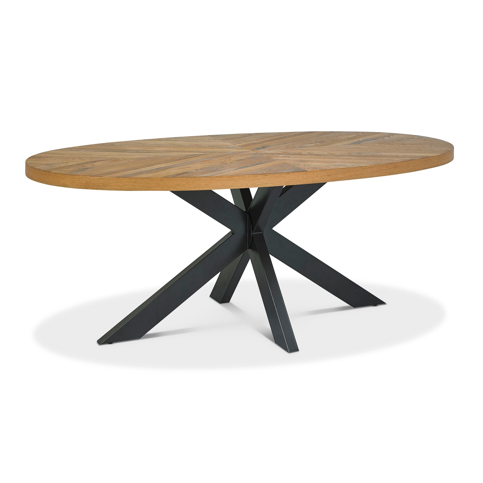 Elliot Rustic Oak 6 Seater Oval Dining Table