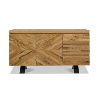 Front view of the Elliot Rustic Oak Sideboard