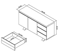 The dimensions of the Elliot Rustic Oak Sideboard