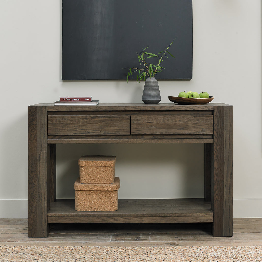 Landon Fumed Oak Console Table