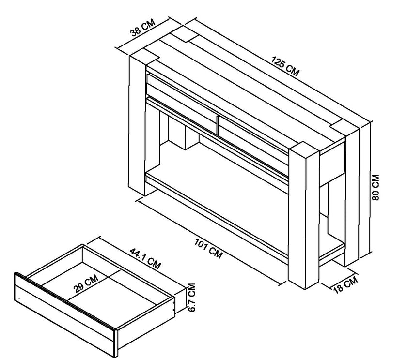 Landon Fumed Oak Console Table