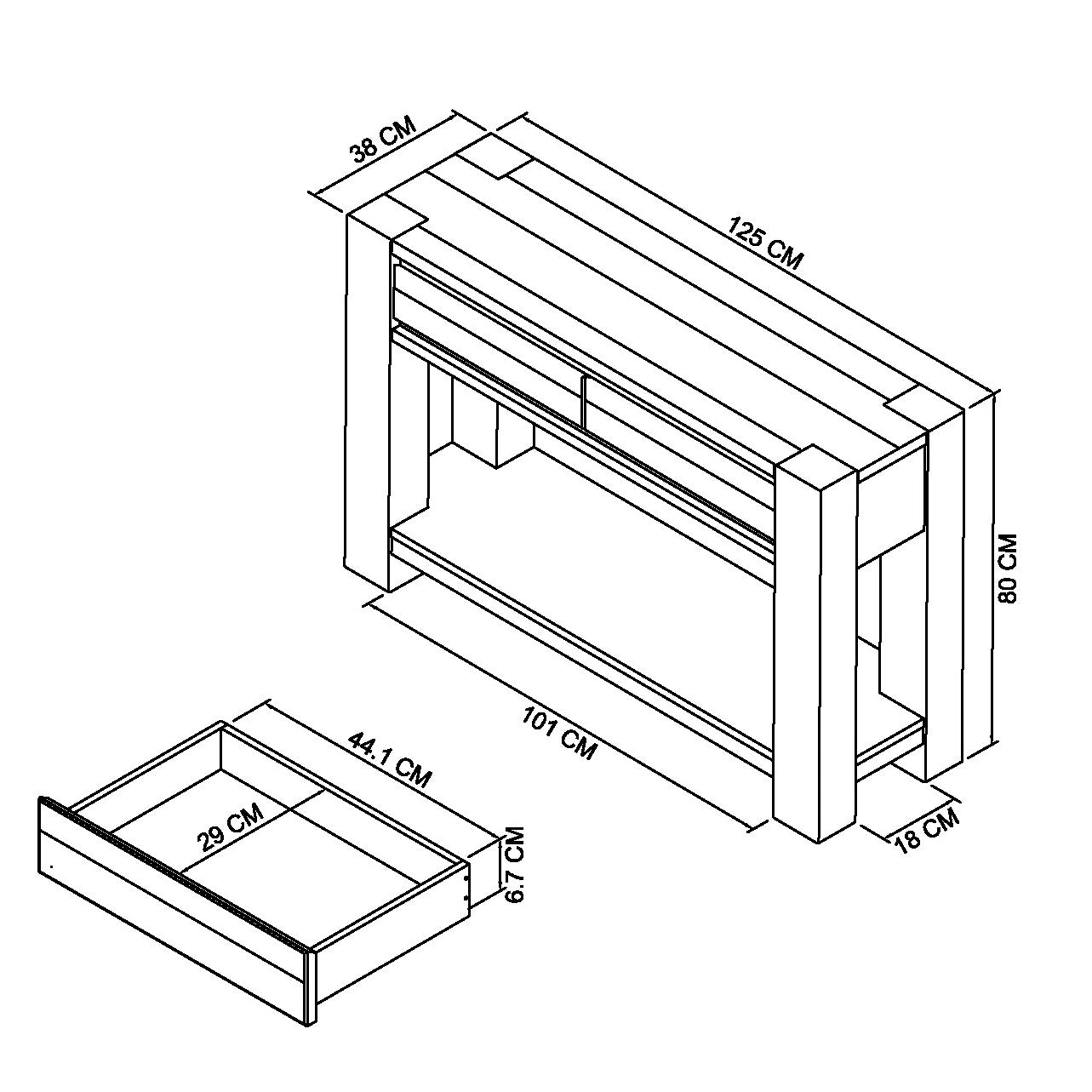 Landon Fumed Oak Console Table