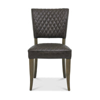 Front Image of the Landon Fumed Oak Dining Chairs Saddle Faux Leather with dark oak frame styled with NCF's Dining Furniture.
