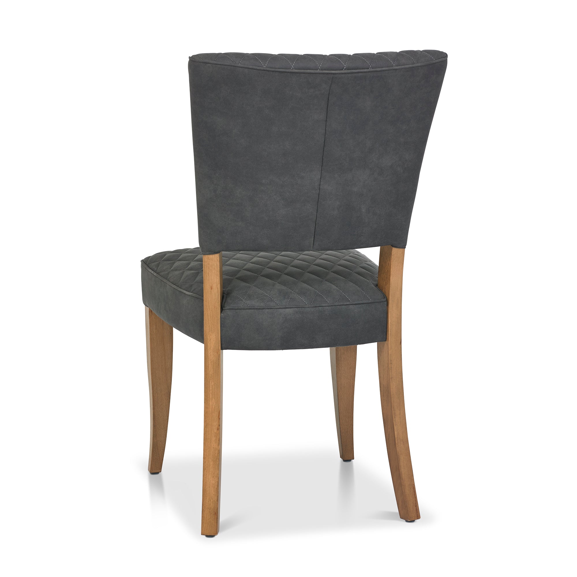 Landon Rustic Oak Dining Chairs (Pair) Dark Grey