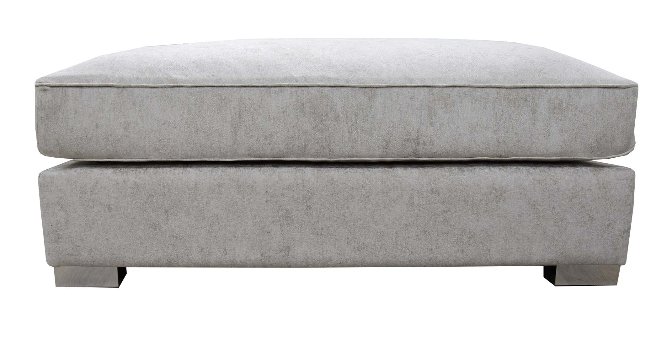 Battersea Footstool in Alaska Silver Chenille - Elegant & Versatile Day Bed Addition