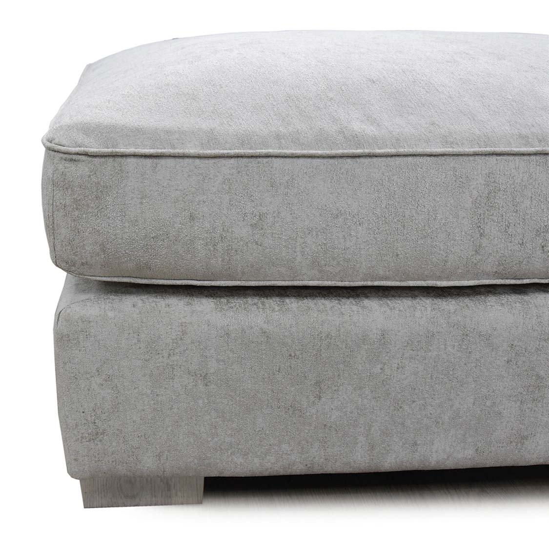 Battersea Footstool in Alaska Silver Chenille - Elegant & Versatile Day Bed Addition