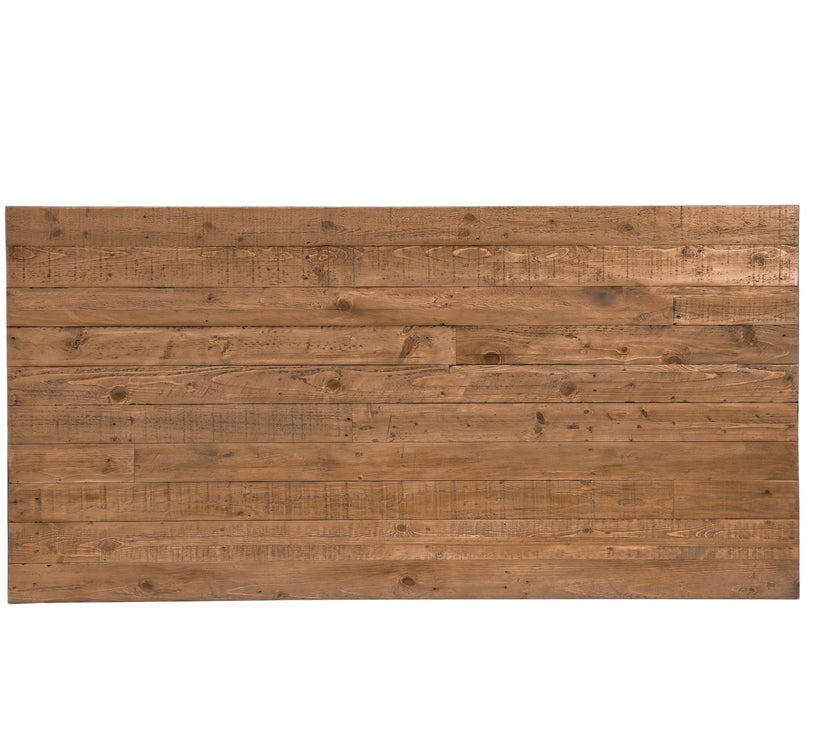 birds eye image of our new york dining table. It is a wooden dining table. Also it is a reclaimed wood dining table.
