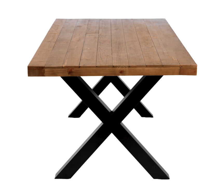Another side image of our new york dining table. It is a wooden dining table. Also it is a reclaimed wood dining table.