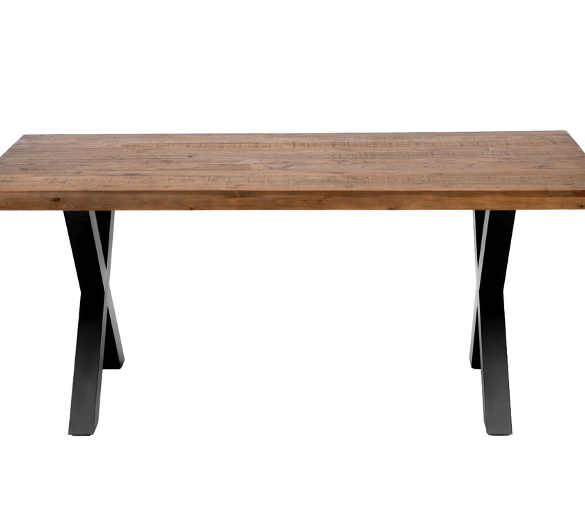Side image of our new york dining table. It is a wooden dining table. Also it is a reclaimed wood dining table.