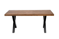 Side image of our new york dining table. It is a wooden dining table. Also it is a reclaimed wood dining table.