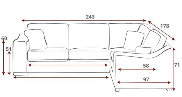 Mode Left Hand Corner Sofa with Right Hand Chaise