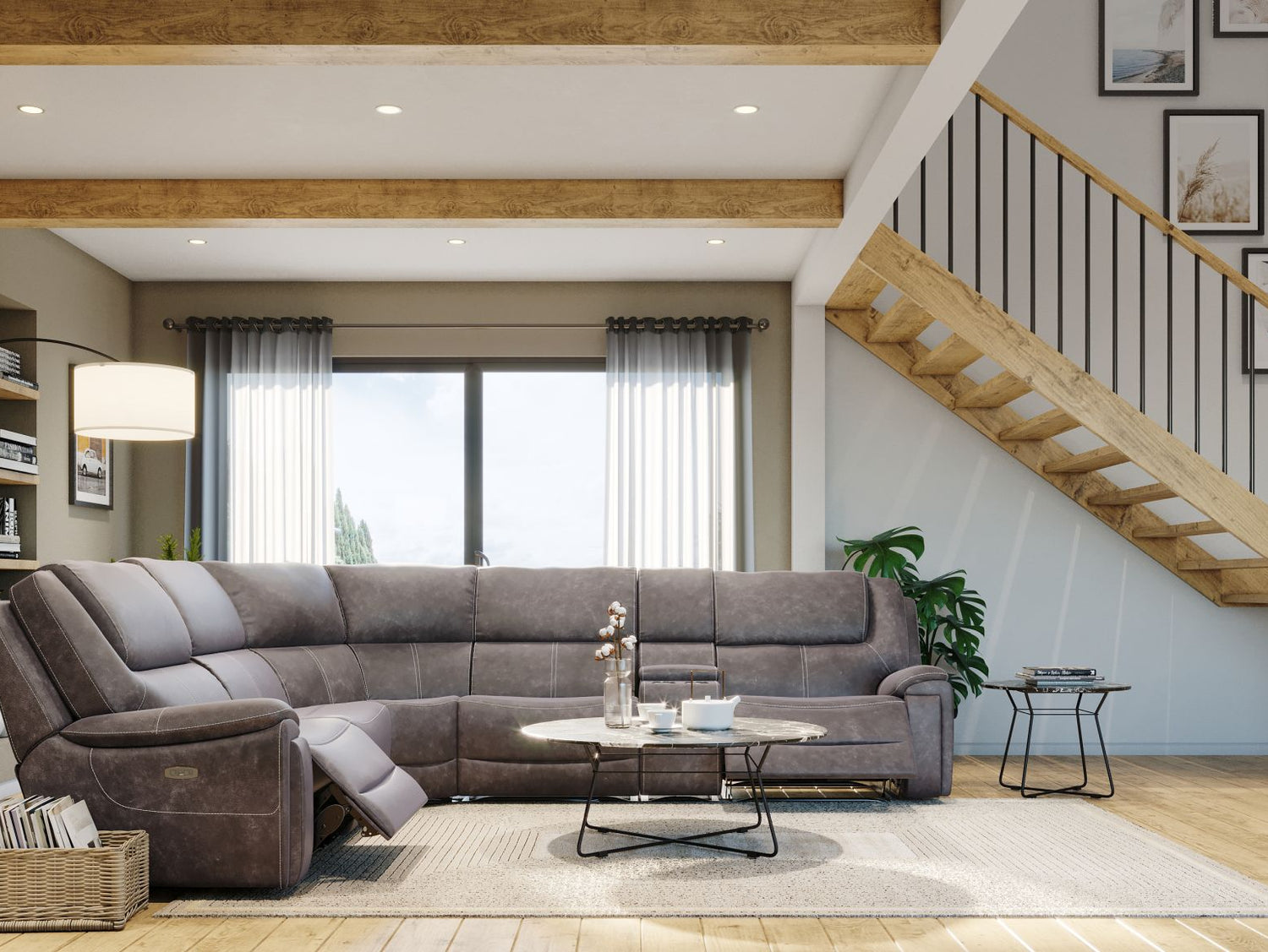 Angled view of the Brentor Corner Recliner Sofa