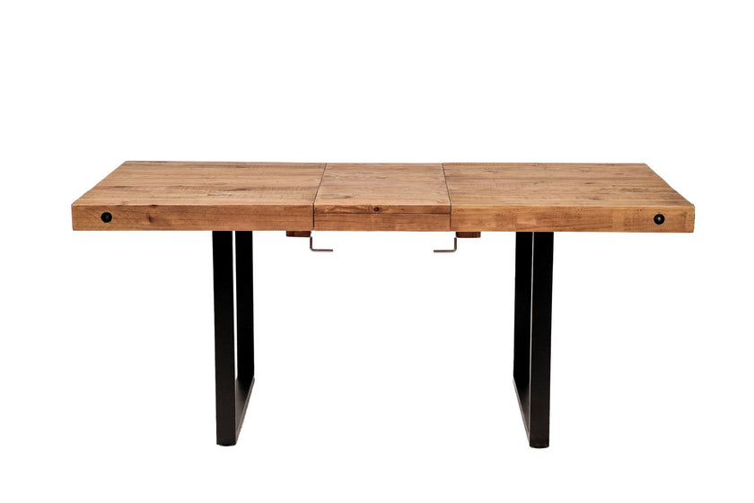 Side view of NCF's oregon extendable dining table. 