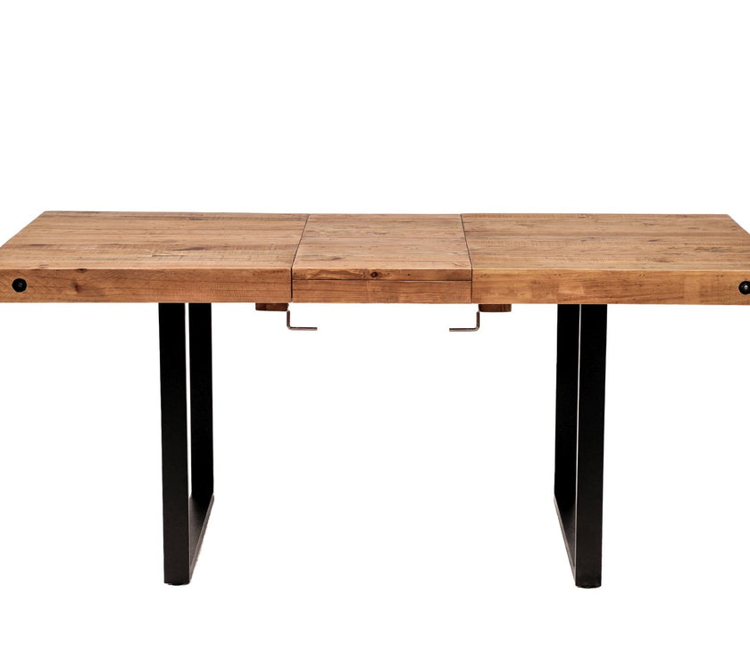 Side view of NCF's oregon extendable dining table. 