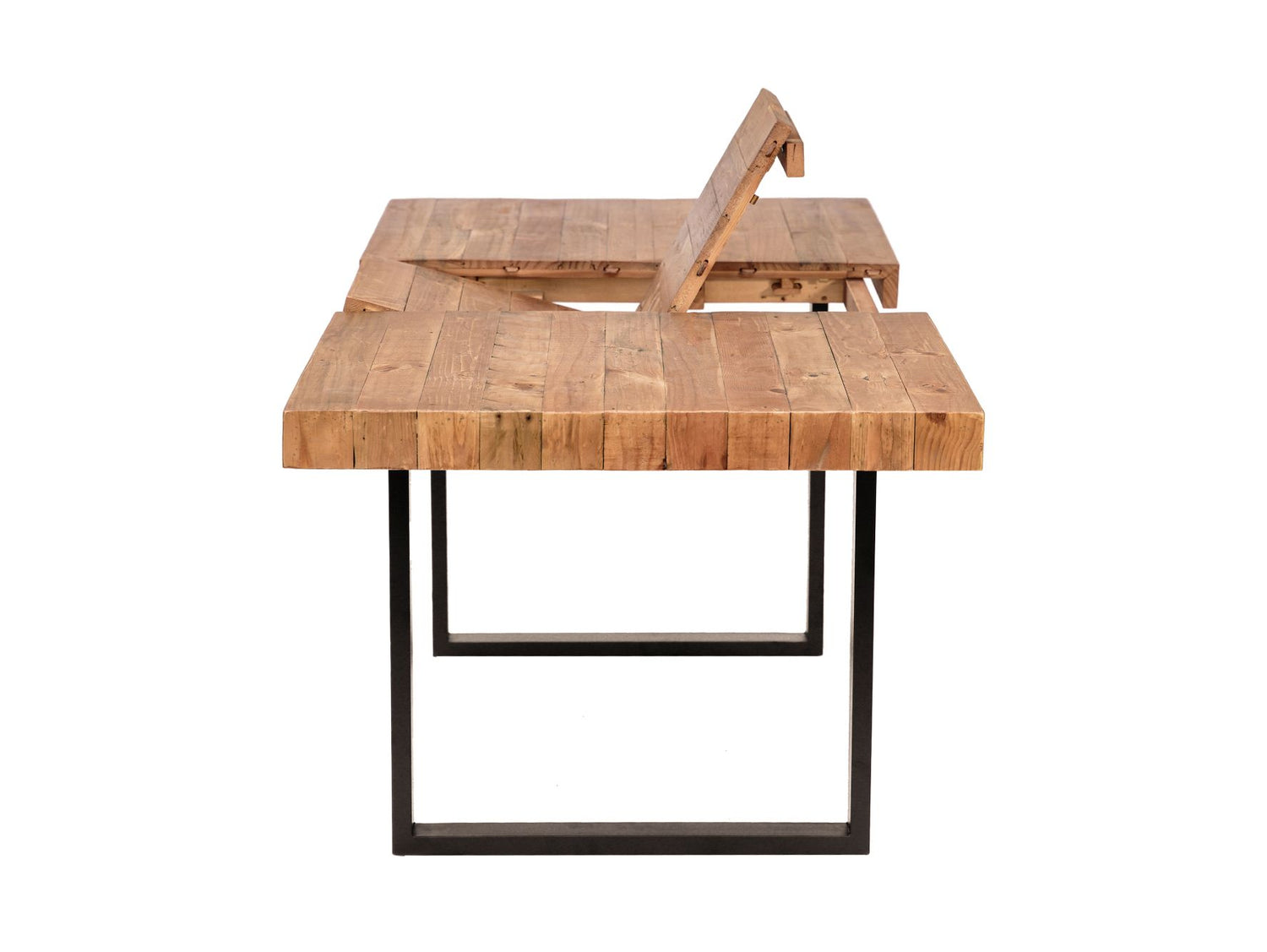 A different side view of NCF's oregon extendable dining table. 