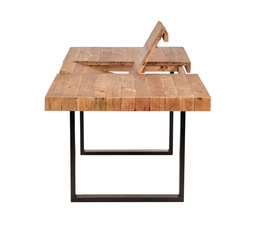 A different side view of NCF's oregon extendable dining table. 