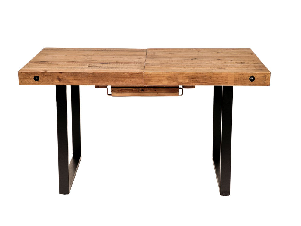 Angled view of NCF's oregon extendable dining table. 