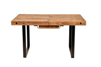 Angled view of NCF's oregon extendable dining table. 