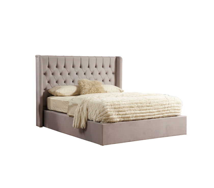 Angled view of the Faro Ottoman Bed Frame against a white background