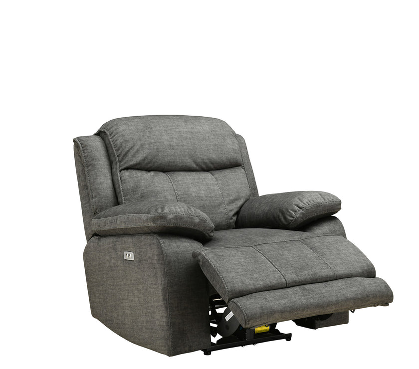 Angled view of the New Vermont Recliner Armchair against a white background in a reclined position