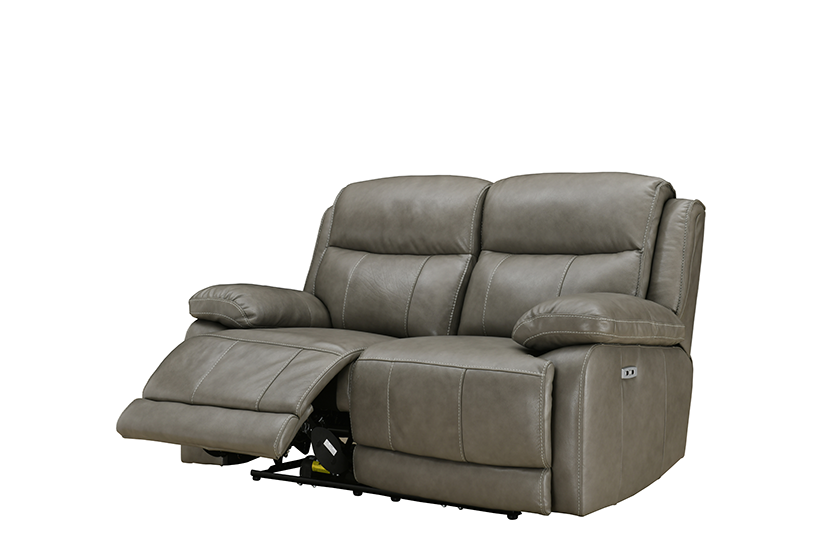 Montana 2 Seater Leather Sofa Dark Grey Reclined